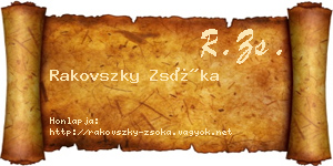 Rakovszky Zsóka névjegykártya